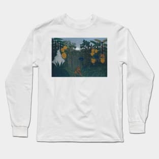 The Repast of the Lion by Henri Rousseau Long Sleeve T-Shirt